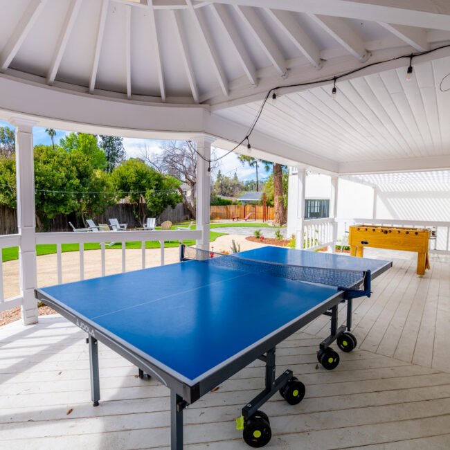Ping pong table for residents at Thrive Treatment residential and detox in Woodland Hills, California.